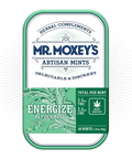 Energize Peppermint Mints in green tin with 1:1 THC & CBC