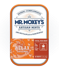 Relax Cinnamon Mints in orange tin with 2:1 CBD & THC